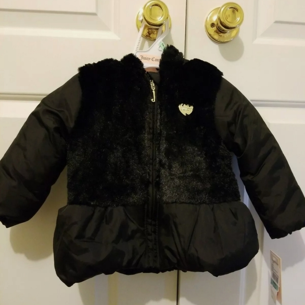 Juicy couture fur jacket size 12 month.